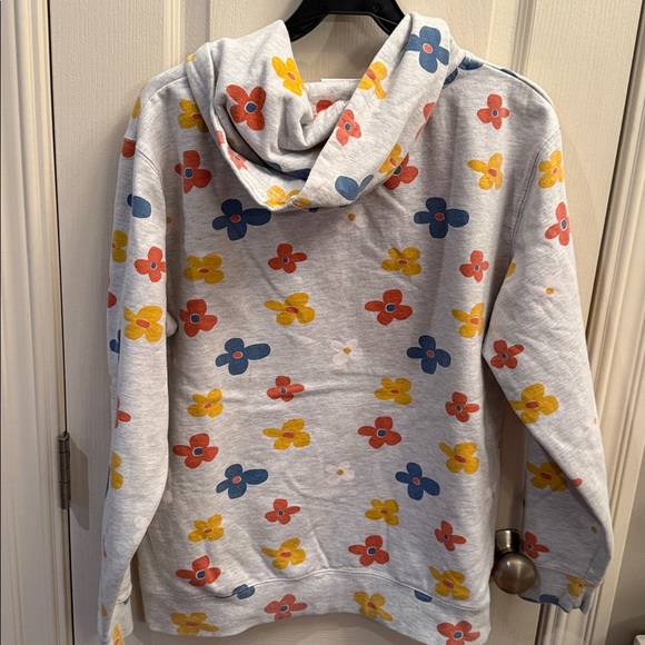 BSR by Samii Ryan Sweatshirt Womens S Gray Whimsical Flower Power Cotton‎ Blend - Picture 5 of 5